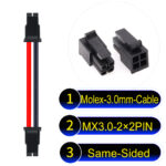 Molex MX3.0mm Dual Row 2×2Pin Male Single-Headed Micro-Fit Cable