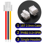 JST PHB2.0 Dual Row with Belt Lock 2×3Pin Single-Headed Cable