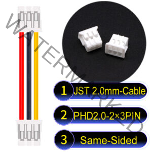 JST PHD2.0 2×3Pin Dual Row Same-Side-Head Cable