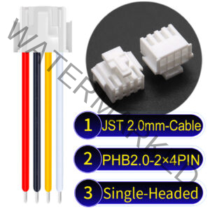 JST PHB2.0 Dual Row with Belt Lock 2×4Pin Single-Headed Cable