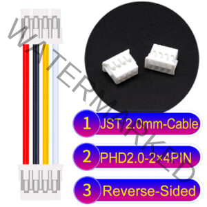 JST PHD2.0 2×4Pin Dual Row Reverse-Side-Head Cable