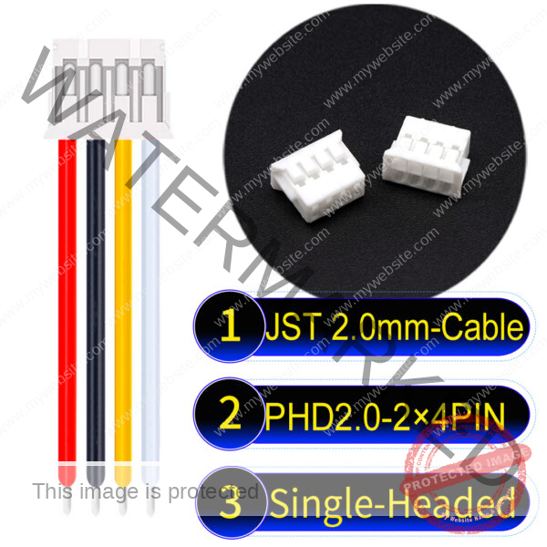 JST PHD2.0 2×4Pin Dual Row Single-Headed Cable