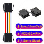 Molex MX3.0mm Dual Row 2×4Pin Female Same-Side-Head Micro-Fit Cable