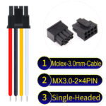 Molex MX3.0mm Dual Row 2×4Pin Male Single-Headed Micro-Fit Cable