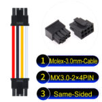 Molex MX3.0mm Dual Row 2×4Pin Male Single-Headed Micro-Fit Cable