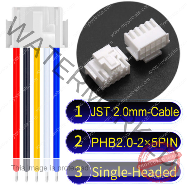 JST PHB2.0 Dual Row with Belt Lock 2×5Pin Single-Headed Cable