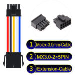 Molex MX3.0mm Dual Row 2×5Pin Male Female Extension Micro-Fit Cable