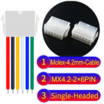 Molex MX4.2mm Dual Row 2×6Pin Mini-Fit Jr Female Single-Headed Cable