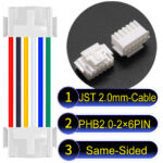 JST PHB2.0 Dual Row with Belt Lock 2×6Pin Same-Side-Head Cable