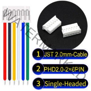 JST PHD2.0 2×6Pin Dual Row Single-Headed Cable