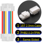 JST PHB2.0 Dual Row with Belt Lock 2×7Pin Same-Side-Head Cable