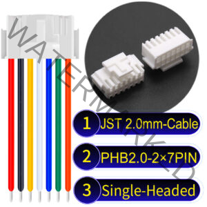 JST PHB2.0 Dual Row with Belt Lock 2×7Pin Single-Headed Cable