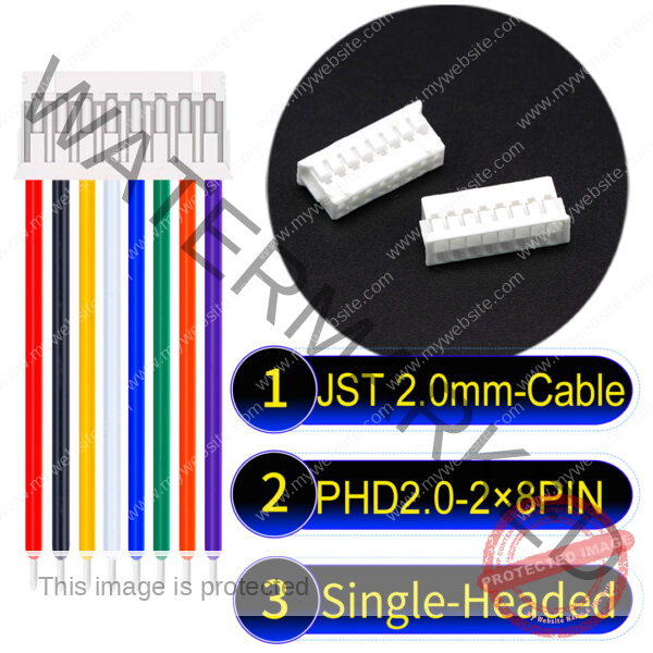 JST PHD2.0 2×8Pin Dual Row Single-Headed Cable