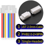 JST PHB2.0 Dual Row with Belt Lock 2×9Pin Single-Headed Cable