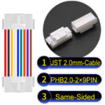 JST PHB2.0 Dual Row with Belt Lock 2×9Pin Same-Side-Head Cable