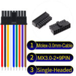 Molex MX3.0mm Dual Row 2×9Pin Male Single-Headed Micro-Fit Cable