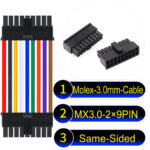 Molex MX3.0mm Dual Row 2×9Pin Male Single-Headed Micro-Fit Cable