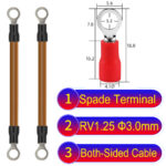 RV1.25 3mm both sided ring terminal 18AWG insulated cable Brown connector