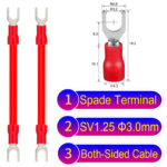 SV1.25 3mm both sided spade terminal 18AWG insulated cable Red connector