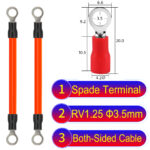 RV1.25 3.5mm both sided ring terminal 18AWG insulated cable Orange connector