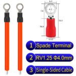 RV1.25 4mm Single-Headed ring terminal 18AWG insulated cable Orange connector