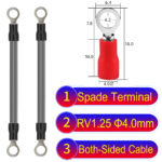 RV1.25 4mm both sided ring terminal 18AWG insulated cable Grey connector