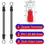 RV1.25 6mm both sided ring terminal 18AWG insulated cable Grey connector