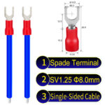 SV1.25 8mm Single-Headed ring terminal 18AWG insulated cable Blue connector