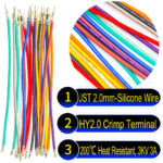 JST HY 2.0mm male female extension pre-crimped terminal silicone cable