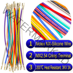 Molex 2.5mm Dupont locking TJC8 pre-crimped terminal silicone cable