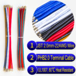 JST PHB locking 2.0mm terminal cable with 22AWG UL1007 PVC wire