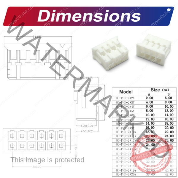 JST PHD2.0 2.0mm Housing 2P 3P 4P 5P 6P 7P 8P 9P 10P 12P