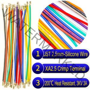 JST XA 2.5mm pre-crimped terminal silicone cable