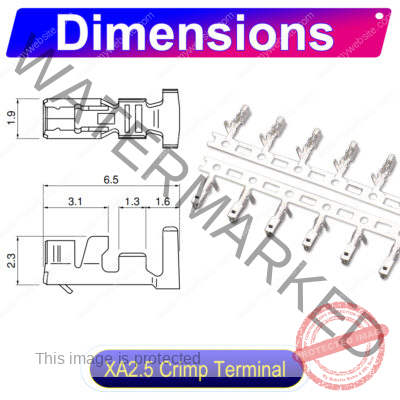 JST XA 2.5mm male Crimp Terminal