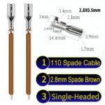 2.8mm single-head spade cable Brown