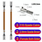 2.8mm both sided spade cable Brown