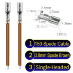 3.8mm spade connectors Single-Headed Cable Brown for wiring projects