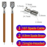 4.8mm single-head spade terminal Cable Single-Sided Brown