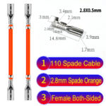 2.8mm both sided spade cable Orange