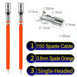 3.8mm spade connectors Single-Headed Cable Orange for wiring projects