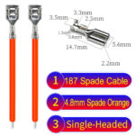 4.8mm single-head spade terminal Cable Single-Sided Orange