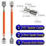4.8mm spade terminal Cable both sided Orange