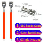 6.3mm spade terminals Cable Single-Sided Orange