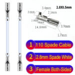 2.8mm both sided spade cable White