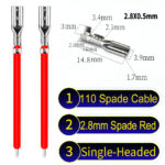 2.8mm single-head spade cable Red