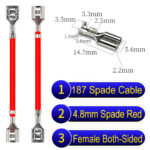 4.8mm spade terminal Cable both sided Red