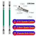 2.8mm both sided spade cable Green
