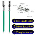 3.8mm spade connectors Single-Headed Cable Green for wiring projects