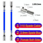 2.8mm both sided spade cable Blue