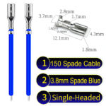 3.8mm spade connectors Single-Headed Cable Blue for wiring projects